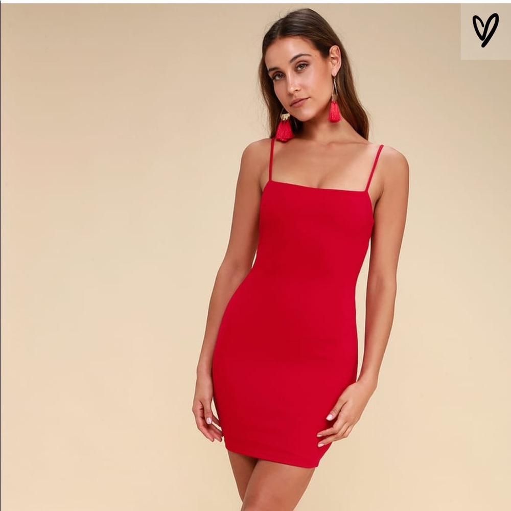 Red bodycon dress